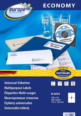 Etykiety uniwersalne ELA024 105 x 148 100 ark trwałe, Avery Zweckform