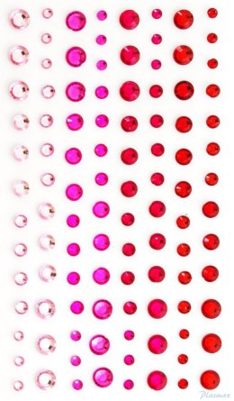 Kryształki samoprzylepne 3-6mm czerwone (104) 251110 GALERIA PAPIERU