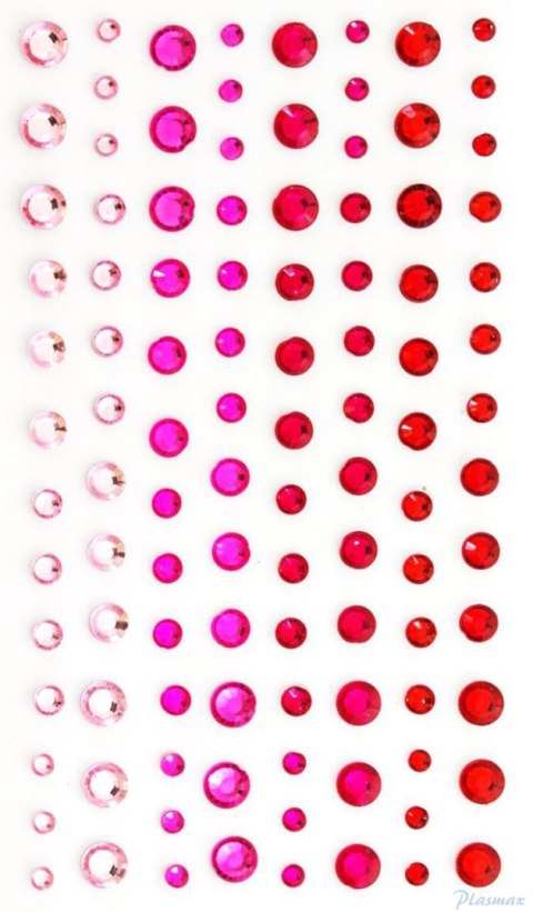 Kryształki samoprzylepne 3-6mm czerwone (104) 251110 GALERIA PAPIERU