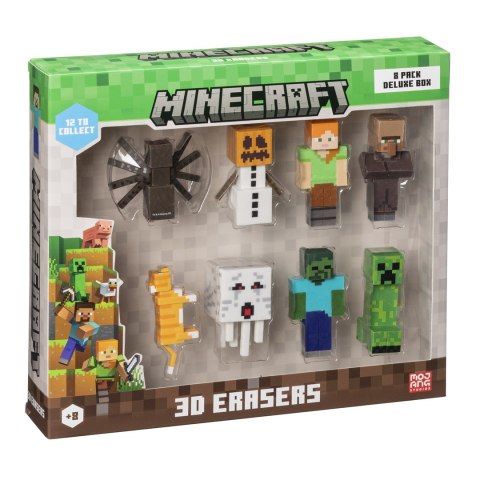 *****MINECRAFT 3D Erasers 8pack DeluxeBox B 14263