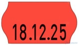 Etykiety cenowe w rolce do metkownicy jednorzędowej 22x12 mm, czerwone opakowanie 6 rolek M30014355