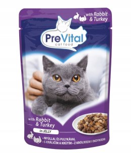 PREVITAL indyk i królik w galaretce dla kotów 100g