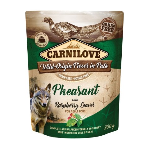 CARNILOVE DOG POUCH PHEASANT&RASPBERRY 300G
