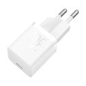 Ładowarka Baseus GaN5 mini 1C 30W EU+kabel USB-C (moon white)