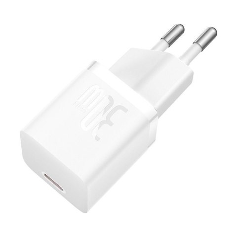 Ładowarka Baseus GaN5 mini 1C 30W EU+kabel USB-C (moon white)