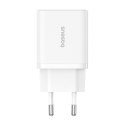 Ładowarka sieciowa Baseus Cube C+U 30W EU (moon white)