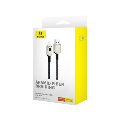 Kabel Baseus Unbreakable USB-IP 2.4A 2m (czarny)