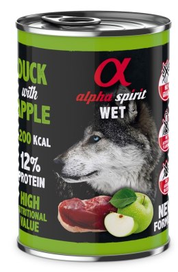 Alpha Spirit kaczka/jabłko mokra karma pies 400 g