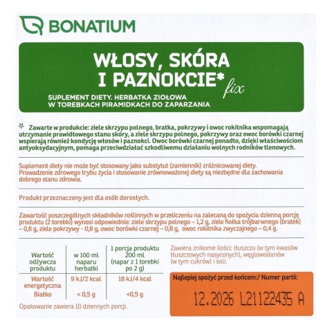 Bonatium Herbatka ziołowa Włosy, skóra i paznokcie Fix 20szt.