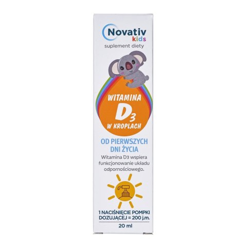 Novativ Kids Witamina D3 w kroplach 20ml