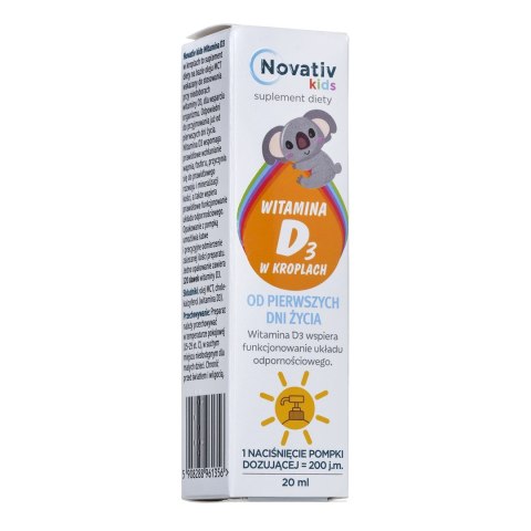 Novativ Kids Witamina D3 w kroplach 20ml