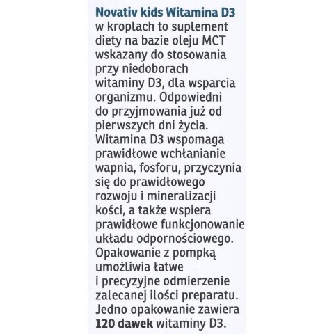 Novativ Kids Witamina D3 w kroplach 20ml