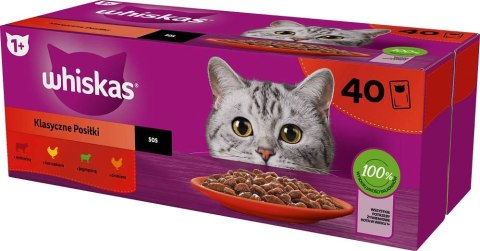 WHISKAS Saszetki drób,jagnię,woł dla kota 40x85g