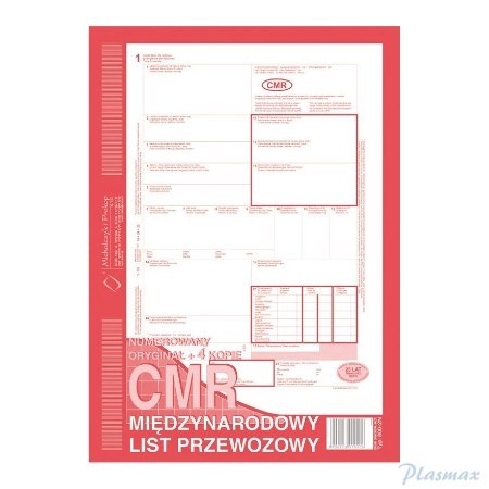 800-2N CMR numerowany międzynarodowy list przewozowy (1+3), A4 80 kartek, MICHALCZYK&PROKOP