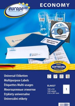 Etykiety uniwersalne ELA027 210 x 297 100 ark. Economy Europe100 by Avery Zweckform