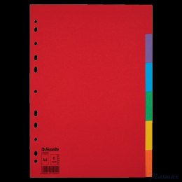 Przekładki karton A4 6 kart ESSELTE 100200 kolorowe bez karty opisowej