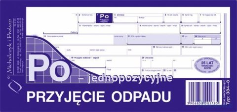 384-8 Przyjęcie odpadu jednopozycyjne Po
