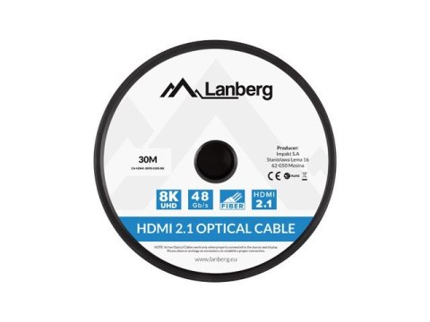 LANBERG KABEL HDMI M/M V2.1 30M 8K OPTYCZNY AOC