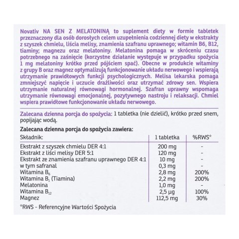 Novativ Na sen z melatoniną 30 tabletek