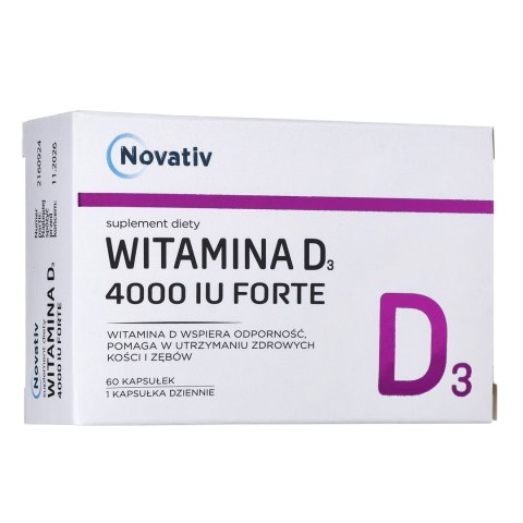 Novativ Witamina D3 Forte 4000 IU Forte 60 kaps.