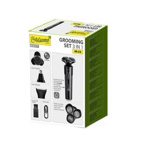 Zestaw do golenia 3w1 USB MAESTRO MR-678