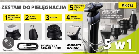Zestaw do golenia 5w1 USB MAESTRO MR-675