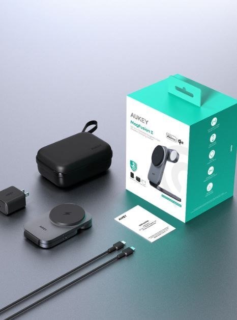 AUKEY ŁADOWARKA INDUKCYJNA 3W1, QI 2.0, 15W, IPHONE/APPLEWATCH/AIRPODS