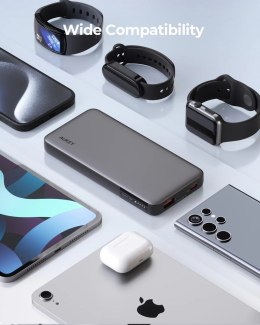 AUKEY POWERBANK 10 000 MAH, USB-C PD 30W, USB-A 22W, SZARY
