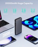 AUKEY POWERBANK 20000MAH, 2X USB-C PD 65W, USB-A 18W, SZARY
