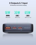 AUKEY POWERBANK 20000MAH, 2X USB-C PD 65W, USB-A 18W, SZARY