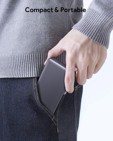 AUKEY POWERBANK 20000MAH, 2X USB-C PD 65W, USB-A 18W, SZARY