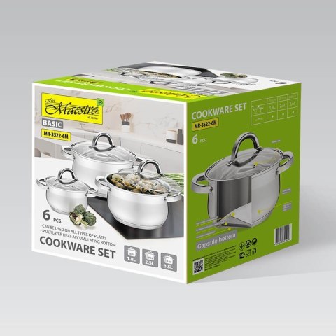 Zestaw garnków 6 elem. MAESTRO MR-3522-6M