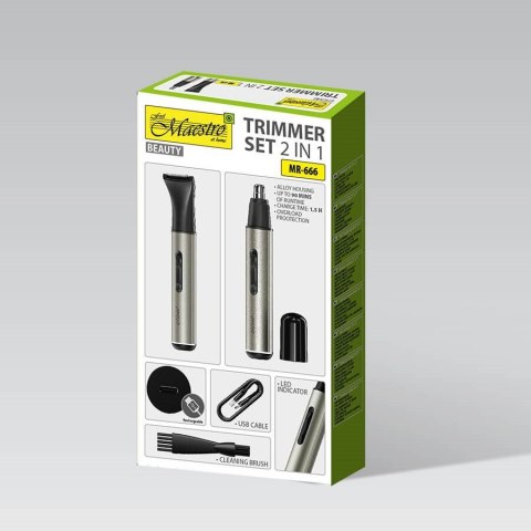 Zestaw trymerów 2w1 USB MAESTRO MR-666