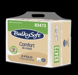 BulkySoft Comfort de-inked, celuloza z recyklingu, ręcznik papierowy, ZZ, 3 panelowy, 2W, 4x21,5cm, biały, 3000 listków, 83473