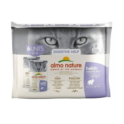 Almo Nature Multipack Digestive 3 x ryba, 3 x drób dla kota 6x70gr