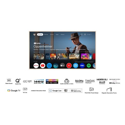 Telewizor 55" TCL 55A300W QLED 4K 144Hz Google TV