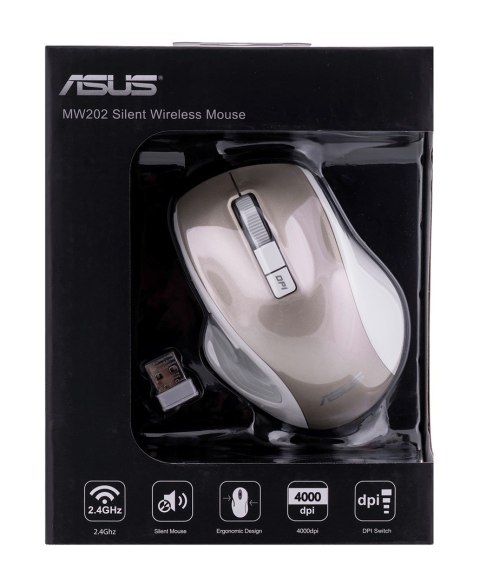 Mysz Asus Silent Wireless Mouse Gold MW202 bezprzewodowa złota