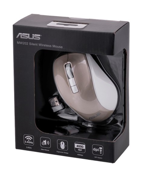 Mysz Asus Silent Wireless Mouse Gold MW202 bezprzewodowa złota