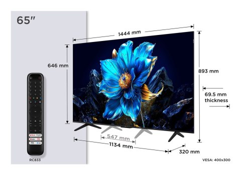 Telewizor 65" TCL 65P79K QLED 4K Google TV Dolby Atmo HDMI 2.1