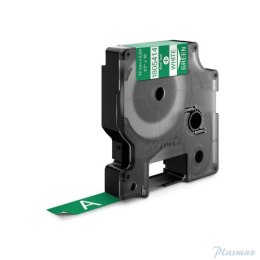 Taśma winylowa RHINO 12 mm biała na zielonym 1805414 DYMO