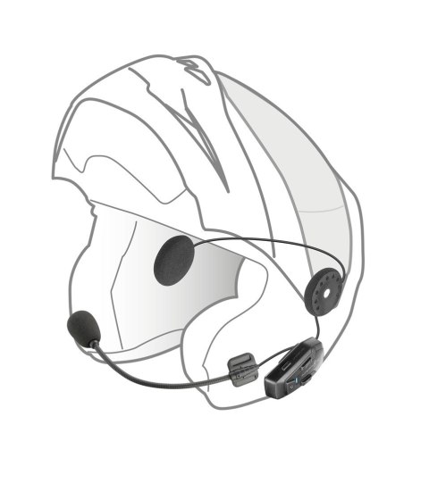 Intercom motocyklowy INTERPHONE U-COM 7R, komplet na 1 kask