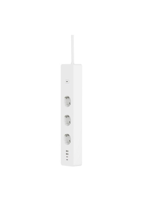 Inteligentna listwa zasilająca WOOX R6132 3xgniazdo sieciowe AC Typ F (CEE 7/4), 2xUSB, 2xUSB-C, WiFi, 1,5m, Biała