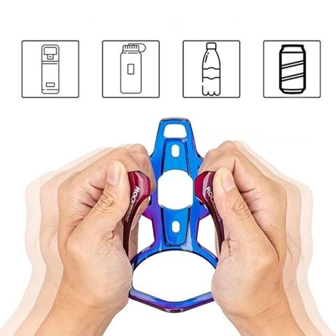 Uchwyt rowerowy Rockbros FK338 na bidon - niebiesko-fioletowy