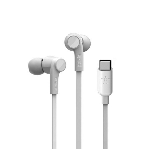 BELKIN SŁUCHAWKI PRZEWODOWE USB-C DOUSZNE BIAŁE