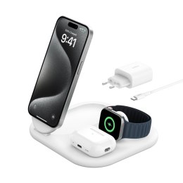 BELKIN WIRELESS CHARGER MAGSAFE 3IN1 QI 2.0 IPHONE/AW/AIRPODS, BIAŁA