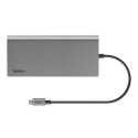 BELKIN HUB USB-C 8W1, 10 GBPS, 2X HDMI 4K SZARY
