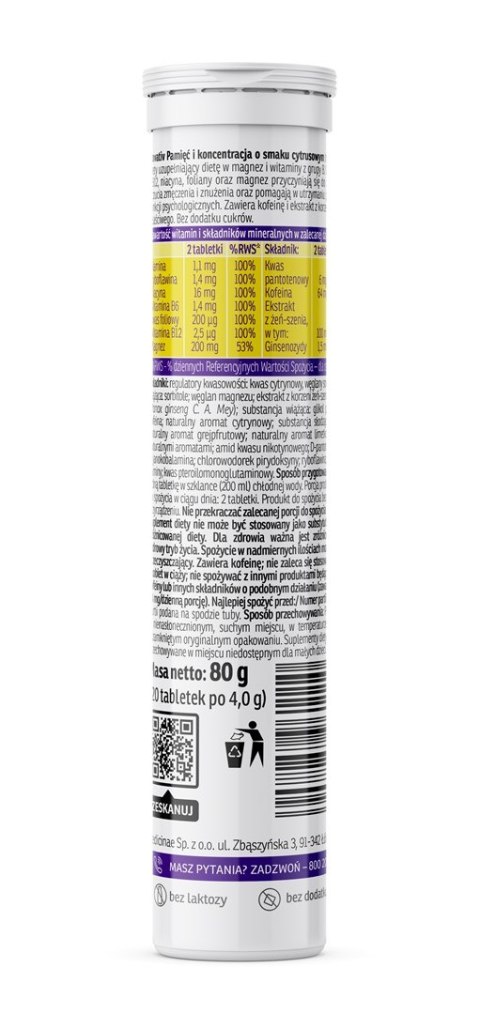 Novativ Pamięć i koncentracja tabletki musujące 20 szt