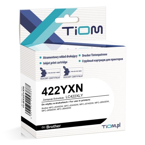 Tusz Tiom do Brother 422YXN | LC422XLY | 1500 str. | 19ml | yellow