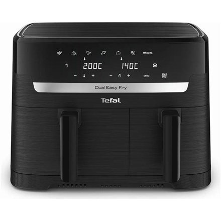 TEFAL Dual Easy Fry Essential Airfryer EY901N, 2700 W, 8.3 L, Juodas