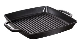 Patelnia żeliwna STAUB 40511-783-0 kwadratowa grillowa z dwoma uchwytami 33cm czarny